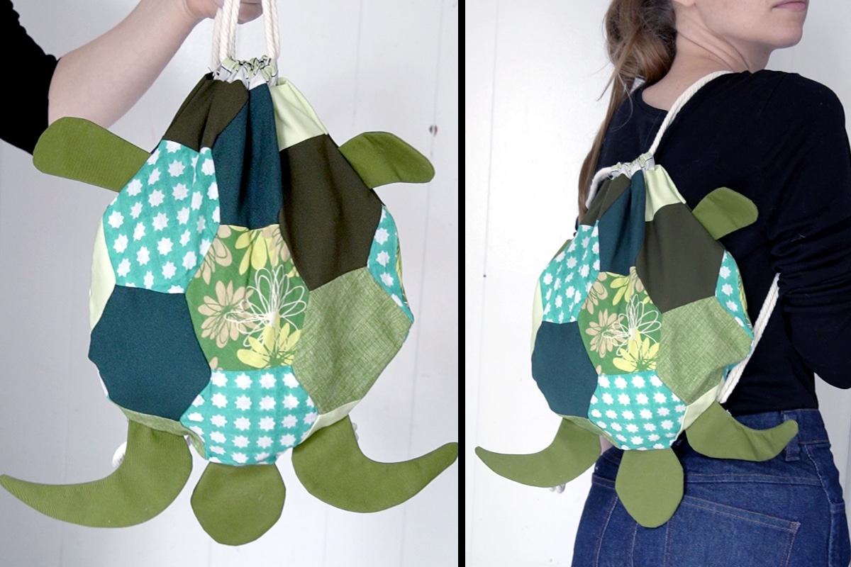 turtle drawstring pouch