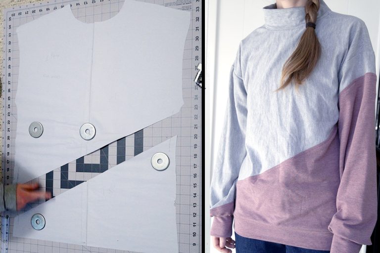 color blocking sweater